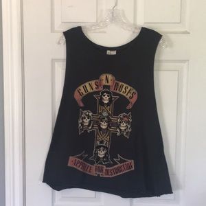 Guns and Roses sleeveless crop top